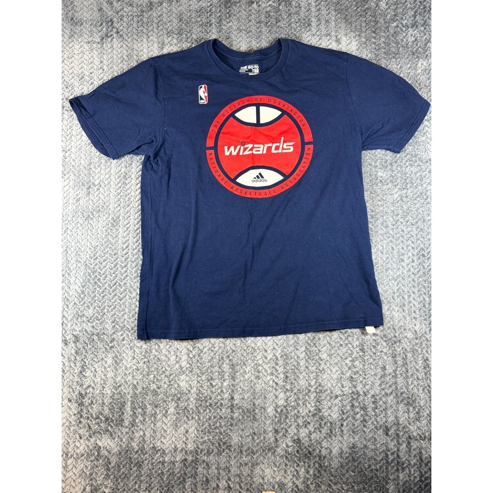 Adidas Shirt Mens Large Blue Cotton Washington Wizards NBA Basketball Athleisure